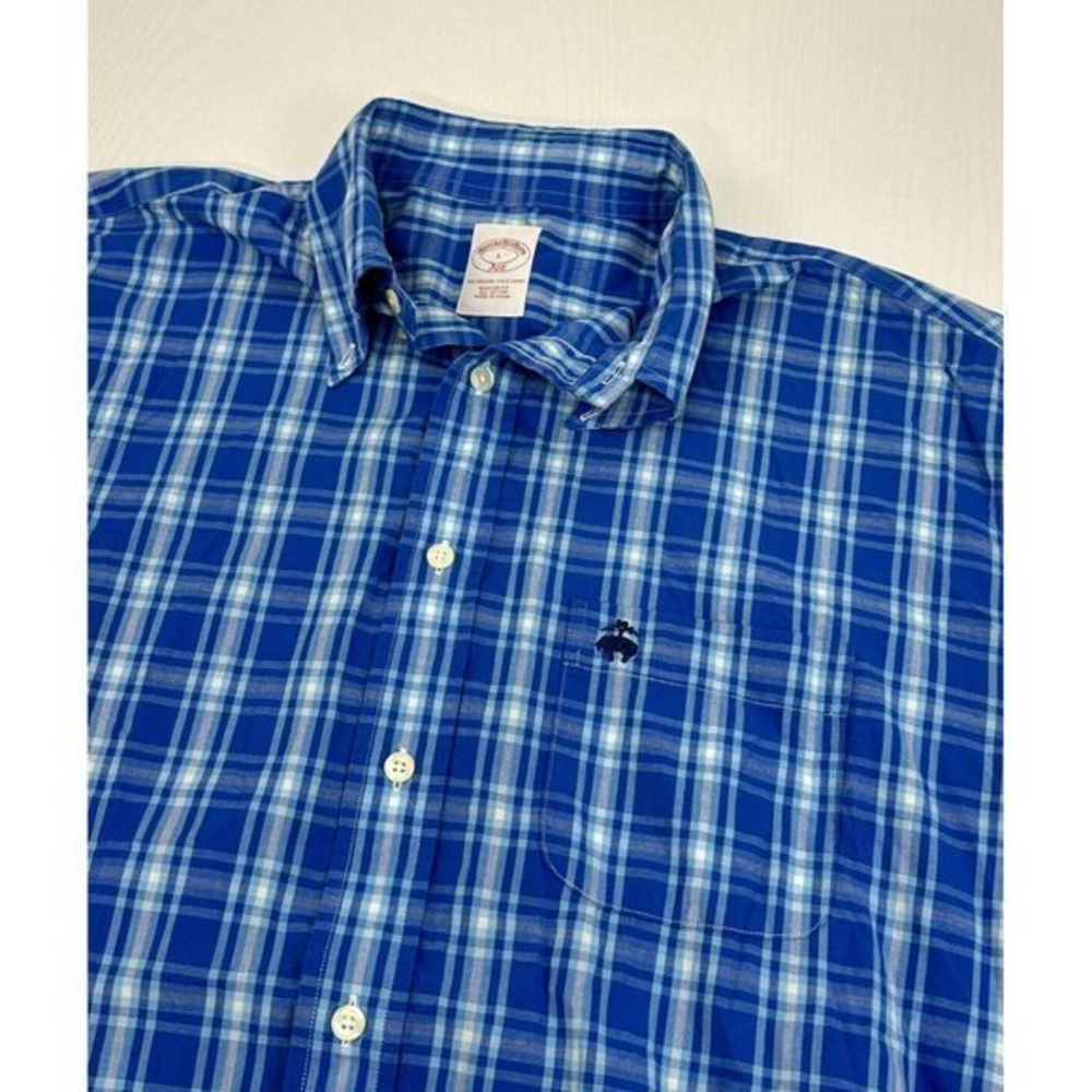 Brooks Brothers The Original Polo‎ Shirt Regular Fit Short Sleeve Large  Blue